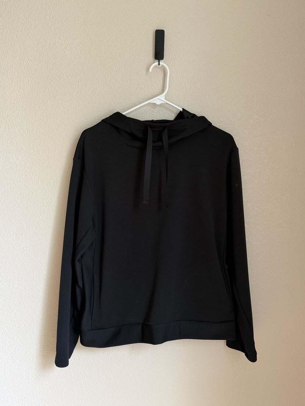 Nike Dri-Fit Black Ribbed Hoodie Sweatshirt